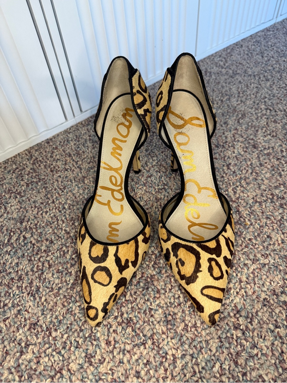 Sam Edelman Leopard Print D'Orsay Pointed Toe Pumps